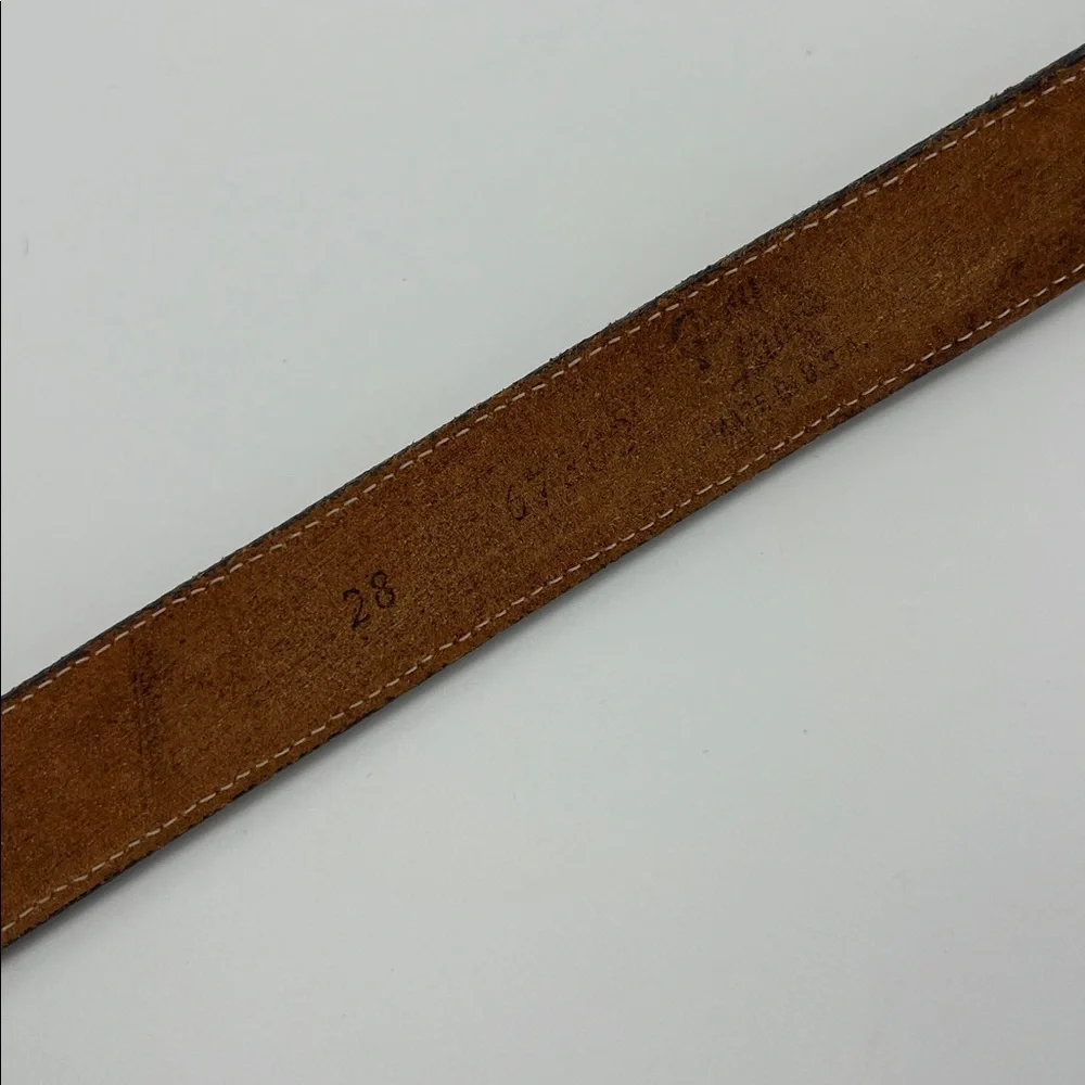 Vintage Brown Leather‎ Belt with Brass Buckle ornate western cowgirl - Picture 3 of 5